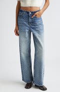 MONSE Crystal Embelished Wide Leg Jeans
