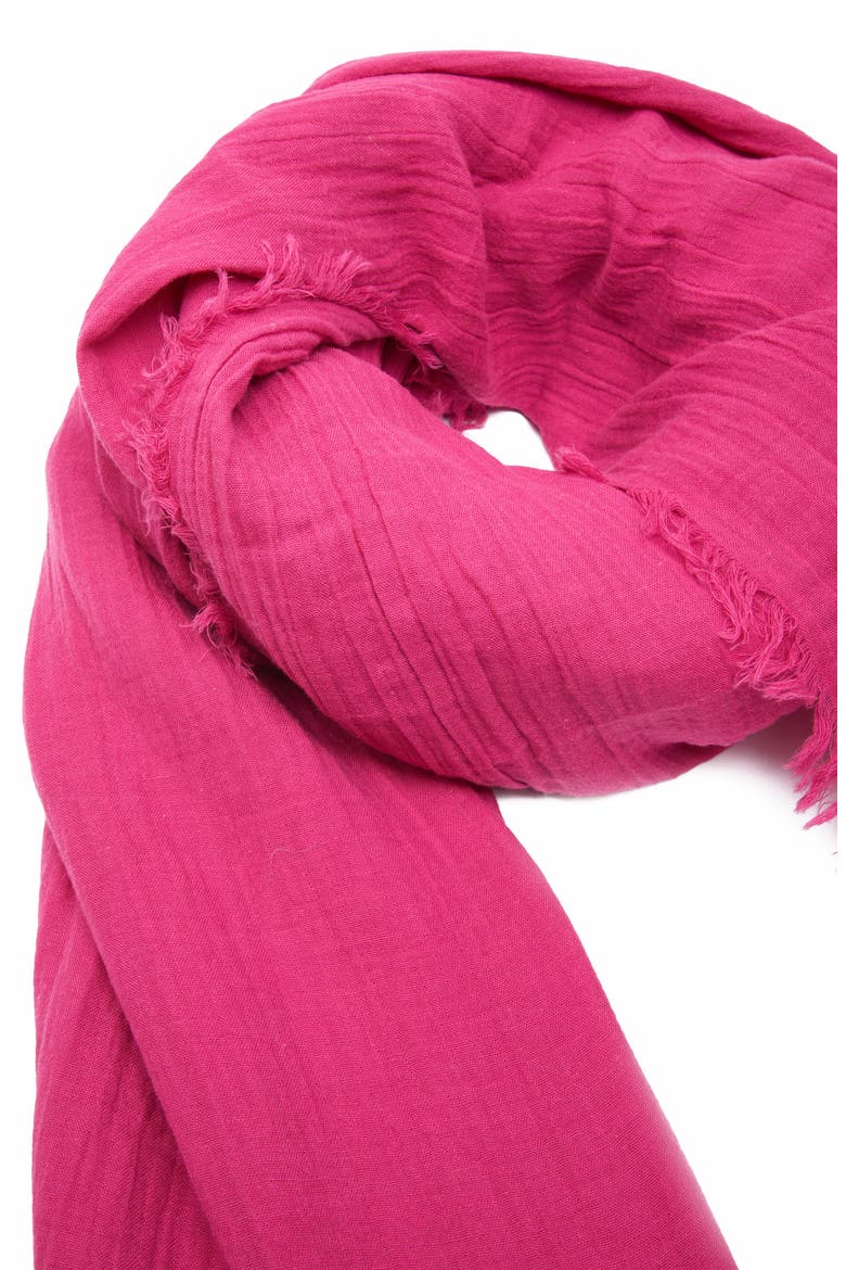 Gauze Cotton Scarf, Alternate, color, PINK