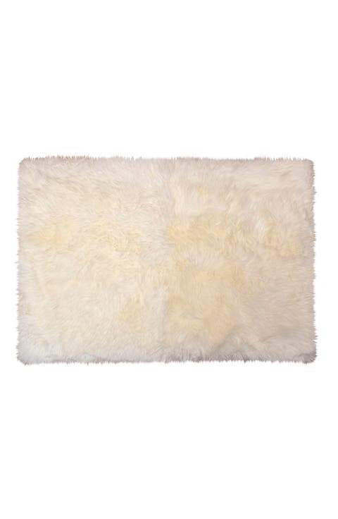 New Zealand Rectangular Sheepskin Throw - 3ft X 5ft - Natural