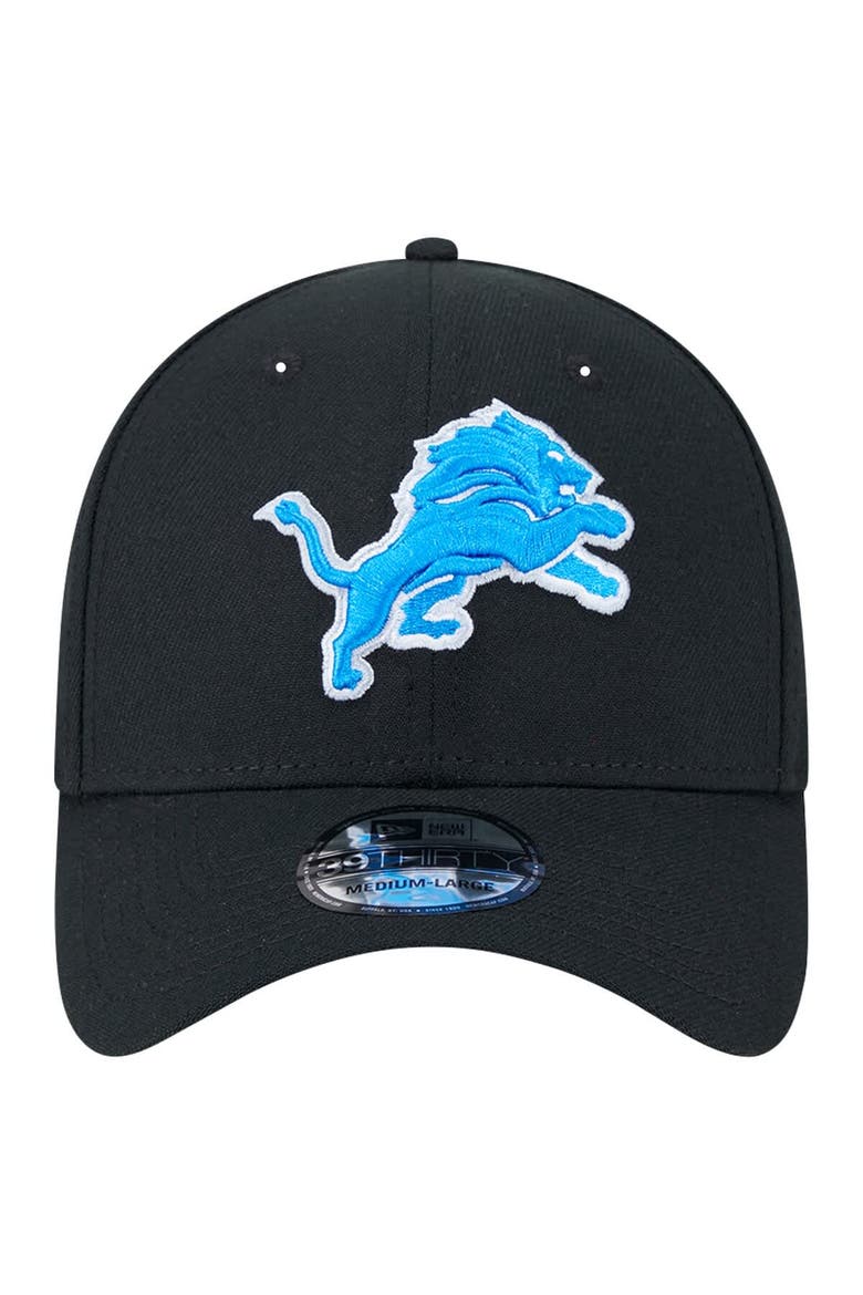Men's New Era Black Detroit Lions Main 39THIRTY Flex Hat, Alternate, color, Black