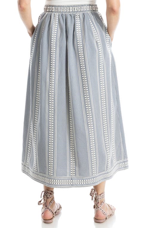Max Studio Textured Gingham Midi Skirt In Multi