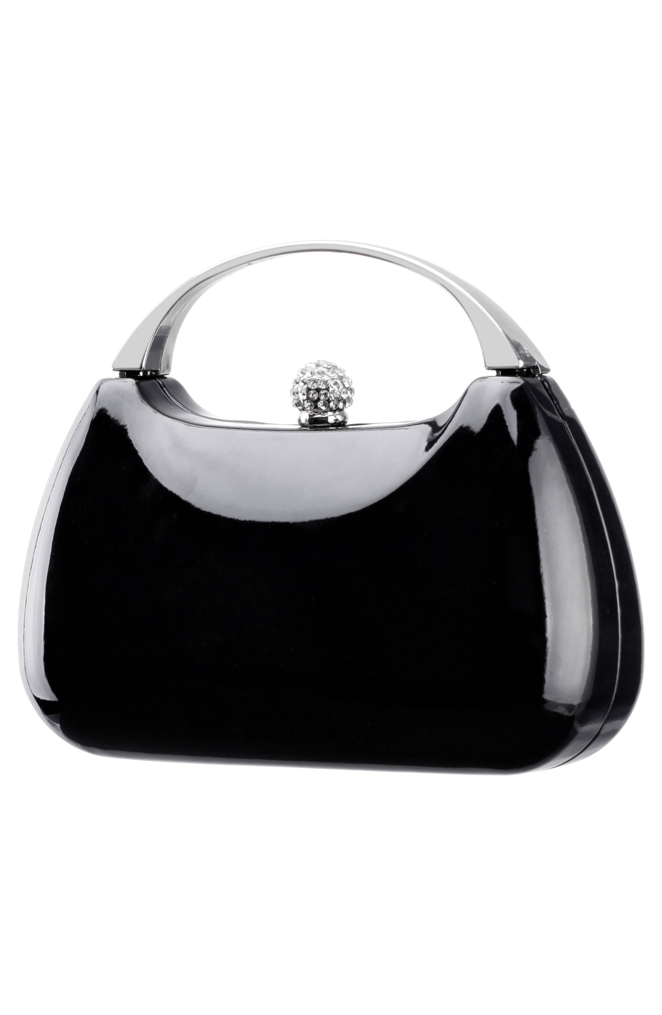 Nina Minaudière Top Handle Bag, Alternate, color, Black
