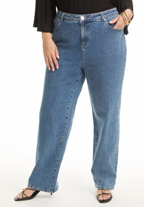 June Fit High Rise Straight Leg Stretch Jeans (plus)