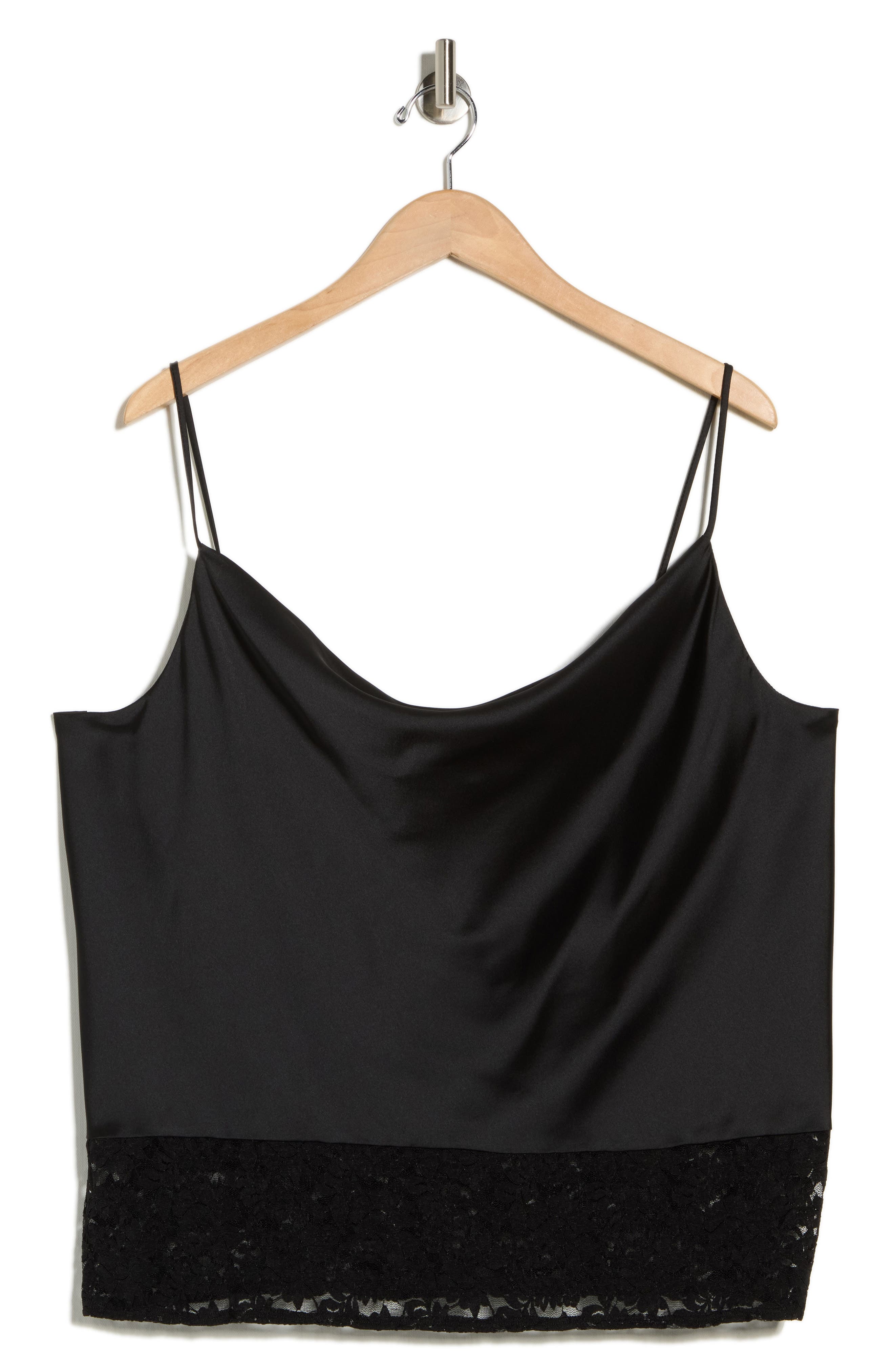 Renee C Lace Trim Satin Camisole