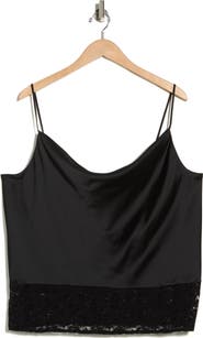 Renee C Lace Trim Satin Camisole