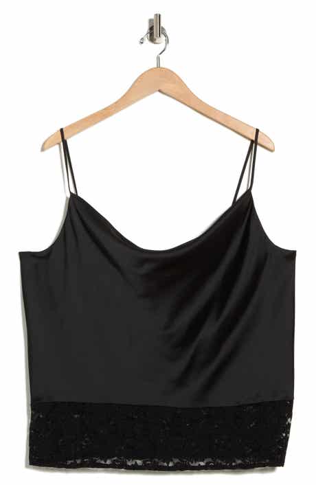 Renee C Lace Trim Satin Camisole