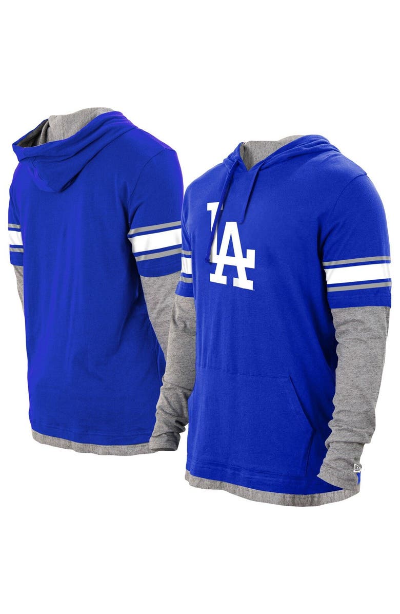 New Era Men's New Era Royal Los Angeles Dodgers Twofer Pullover Hoodie, Alternate, color, 
