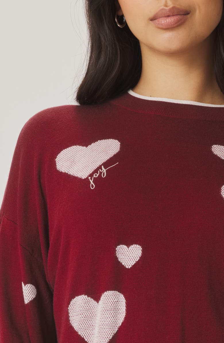 Splendid All the Love Cotton Blend Sweater, Alternate, color, Whipped Mauve Red/ Cherry Red