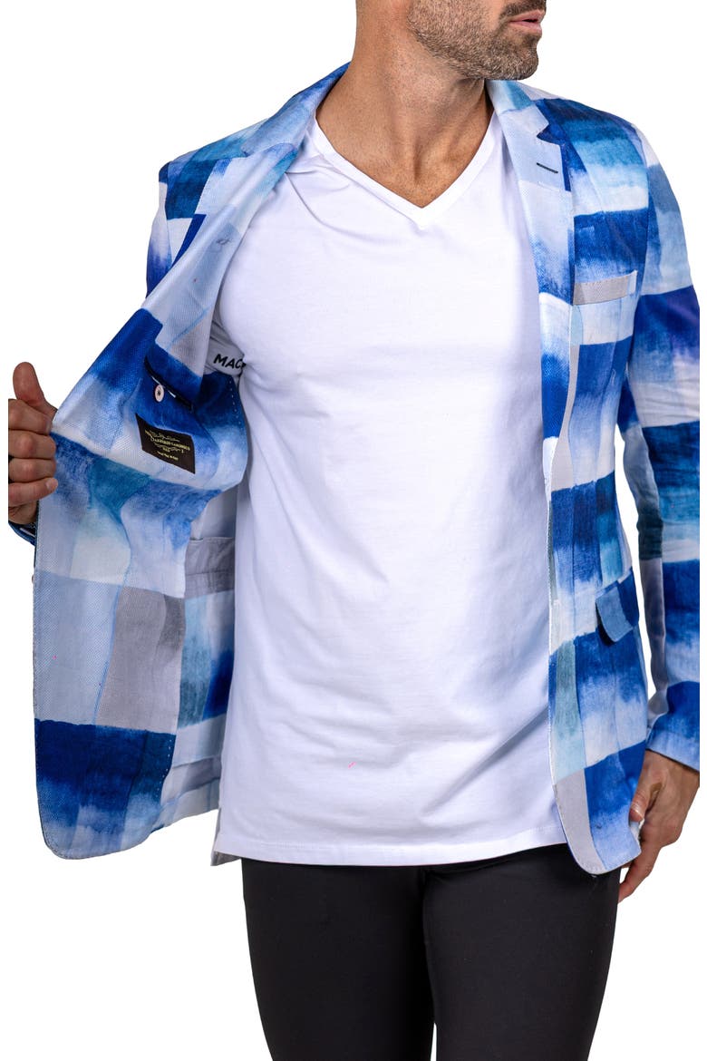Unconstructed Marthyr021 Blue Cotton Patchwork Blazer, Alternate, color, BLUE