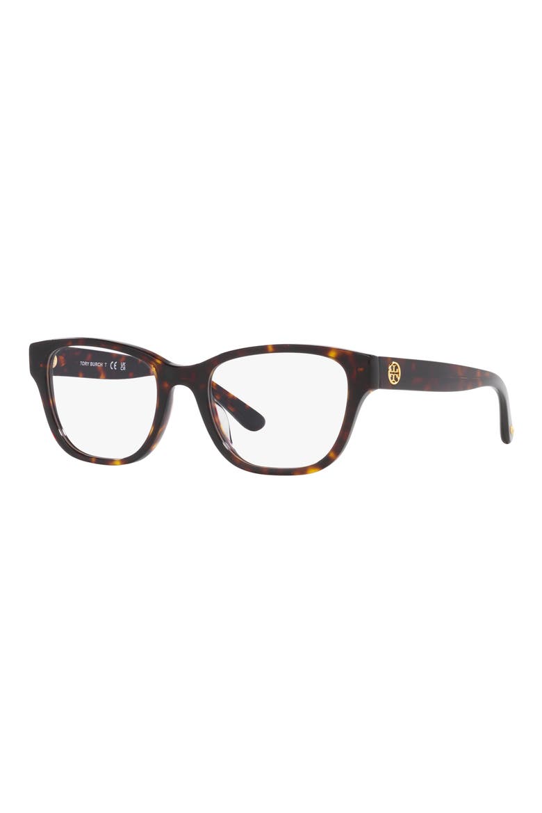 52mm Rectangular Optical Glasses, Alternate, color, DARK TORT
