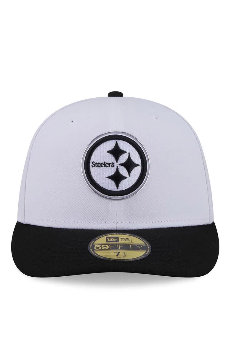 New Era Men's New Era  White/Black Pittsburgh Steelers 2026 NFL Draft Pre-Curved 59FIFTY Fitted Hat, Alternate, color, White