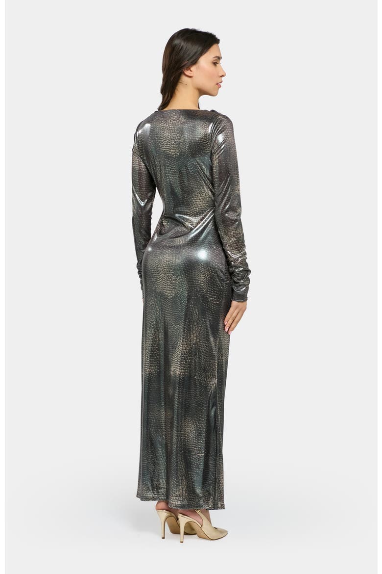 Alasia Dress, Alternate, color, Silver Print