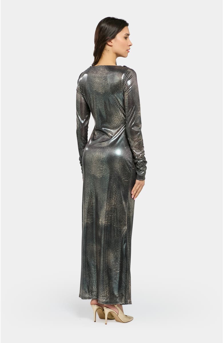 Daska Alasia Dress, Alternate, color, Silver Print