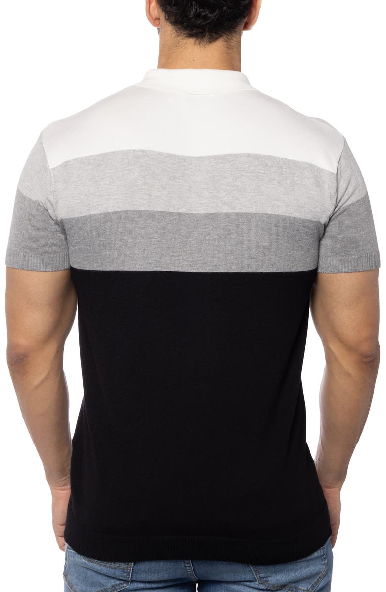 Spring + Mercer Striped Polo Sweater, Alternate, color, Black