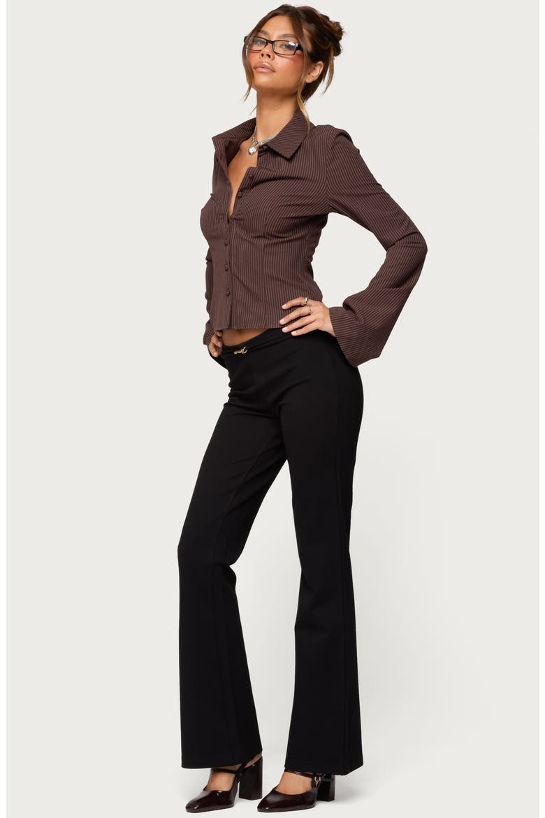 Metiza Belted Flare Pants, Alternate, color, BLACK