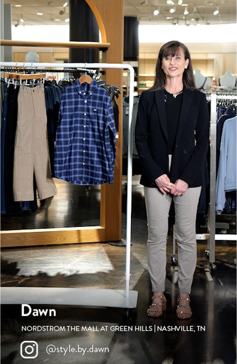 Kids' Plaid Cotton Blend Performance Button-Down Shirt, sales video thumbnail