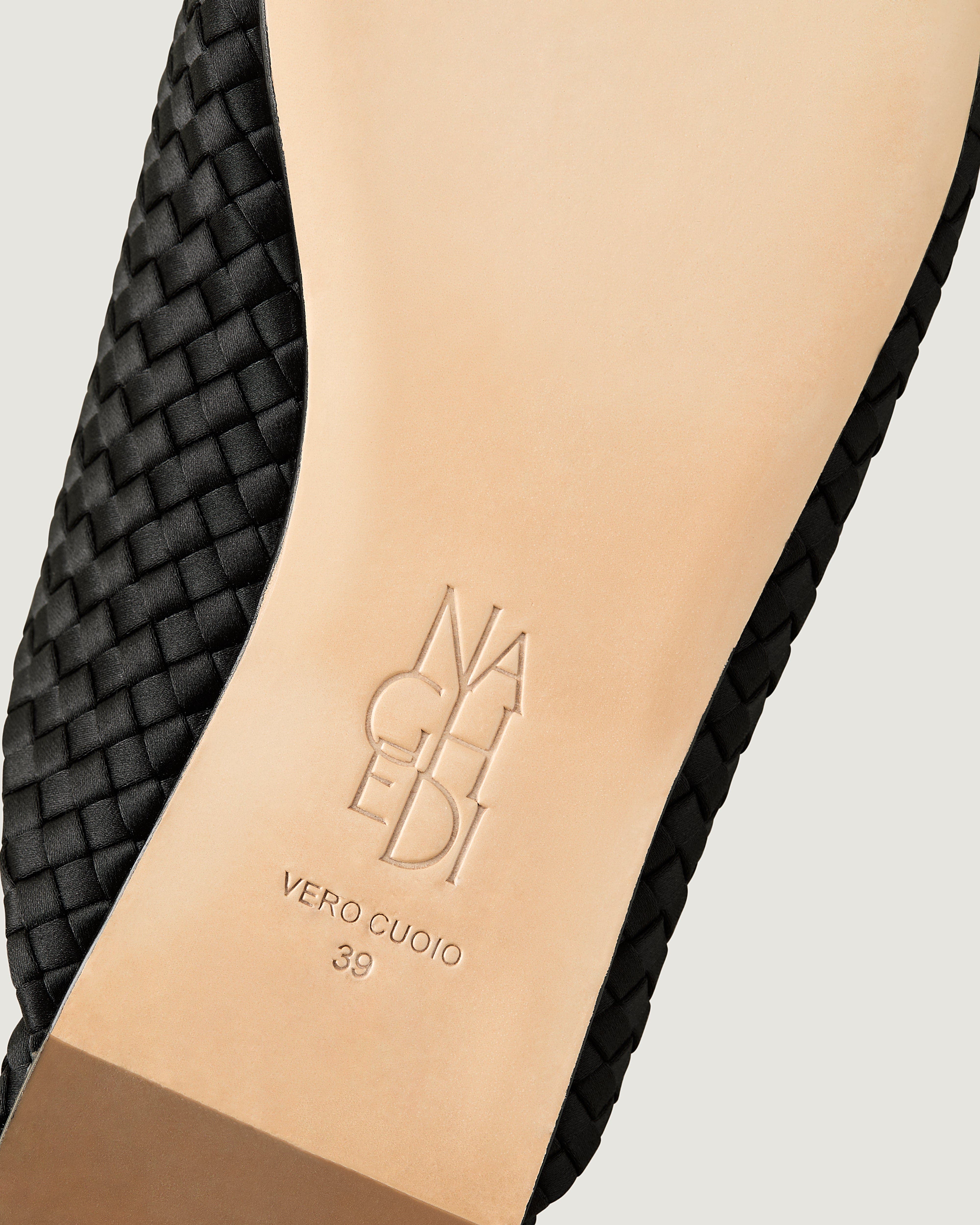 Strada Mule Satin, Alternate, color, Onyx