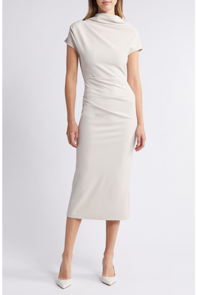 Kathleen Midi Sheath Dress, Main, color, BEIGE