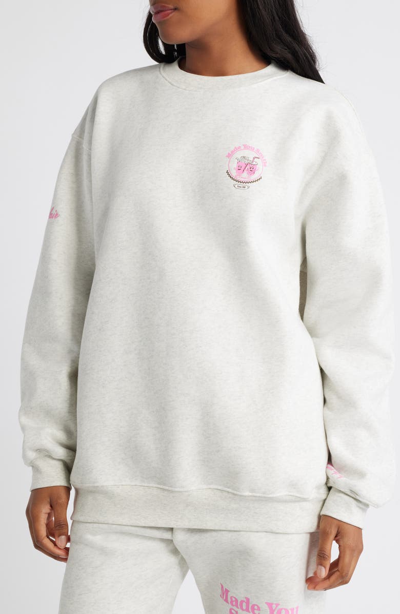 THE MAYFAIR GROUP Made You Smile Graphic Sweatshirt, Alternate, color,