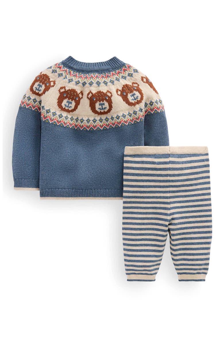 Fair Isle Sweater & Pants Play Set, Alternate, color, DENIM BLUE BEAR FAIR ISLE