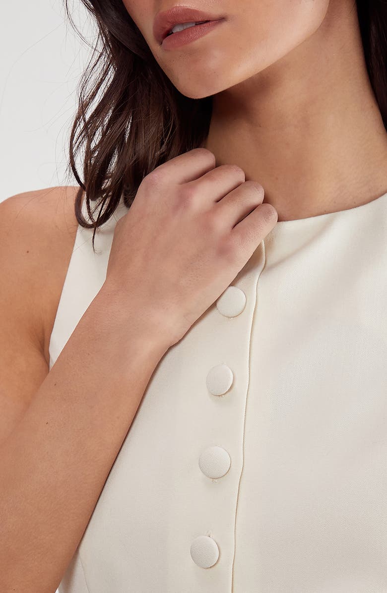 NASTY GAL Essentials Bow Back Romper, Alternate, color, Ivory