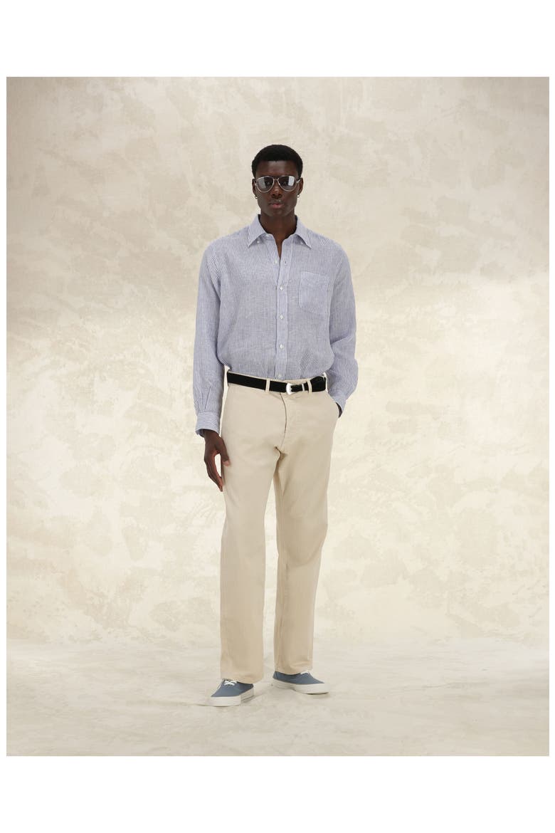 Reno Herringbone Cotton Trousers, Alternate, color, OFF WHITE