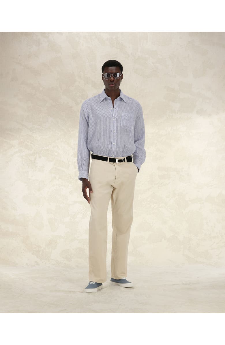 Fortela Reno Herringbone Cotton Trousers, Alternate, color, Off White