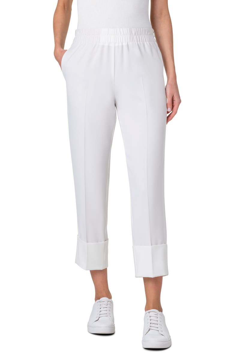 Akris punto Farell Wide Cuff Crop Pants, Main, color,