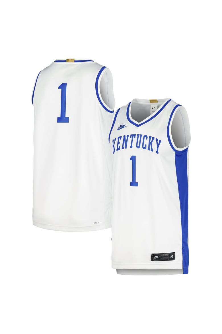 Men's Nike White #1 Kentucky Wildcats Limited Retro Jersey, Alternate, color, White