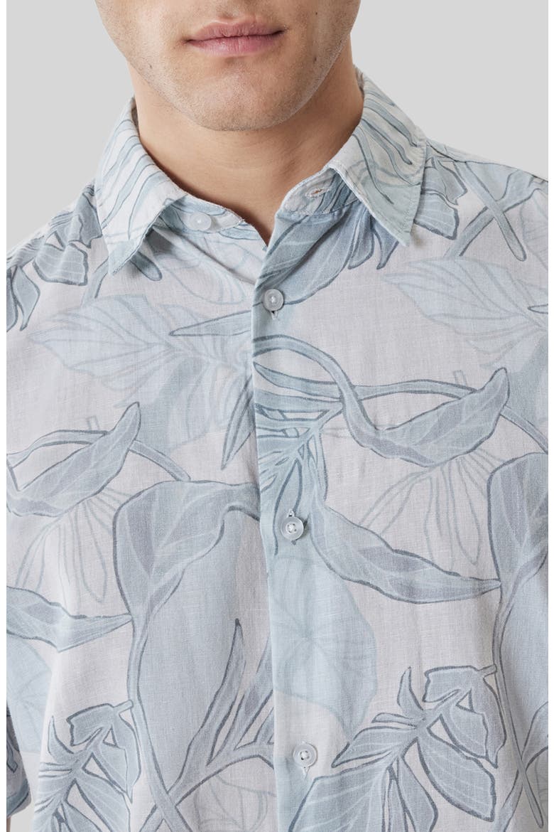 Stratford Cotton Short Sleeve Button-Up Shirt, Alternate, color, DUSTY TEAL