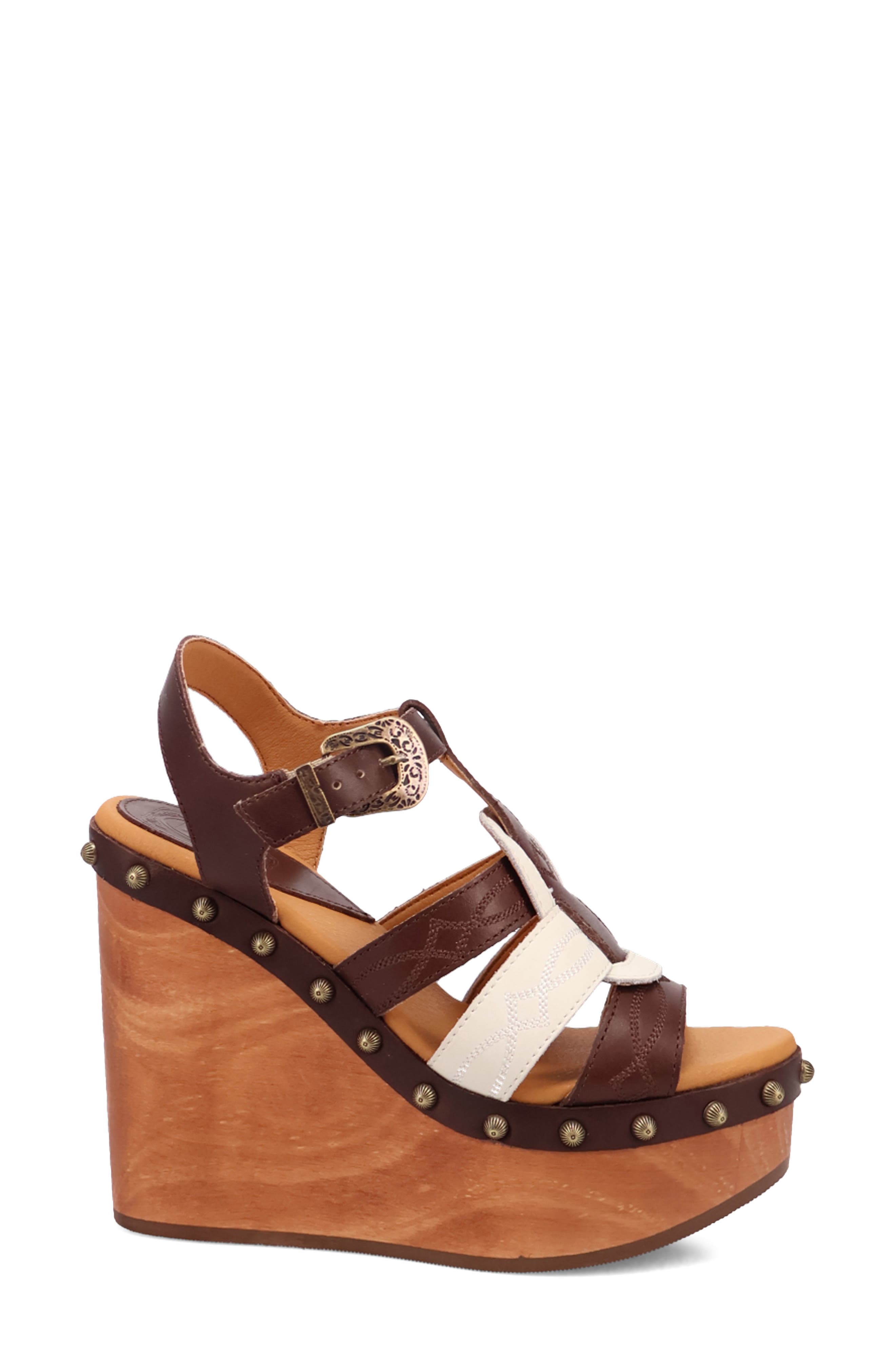 Dingo Cosmo Slingback Platform Wedge Sandal, Alternate, color, Brown
