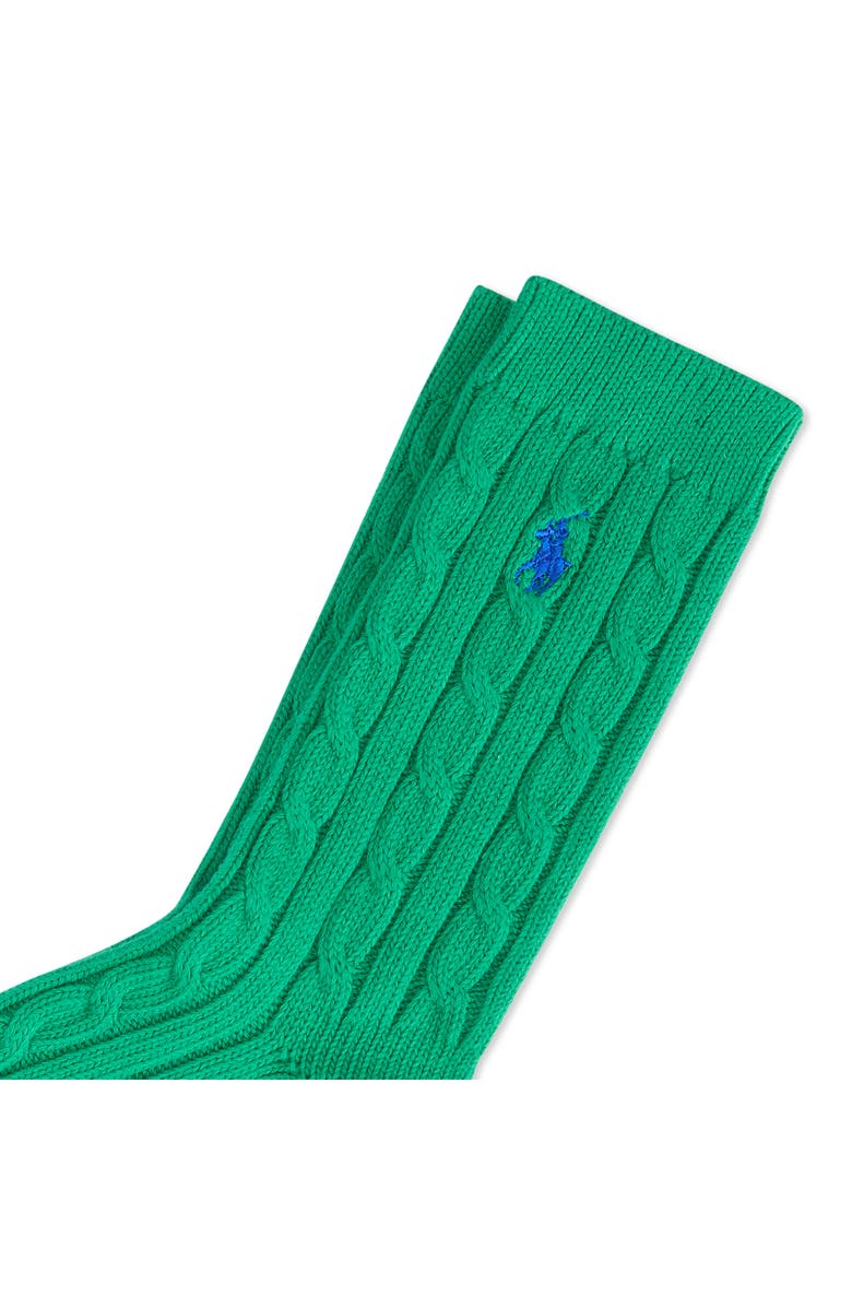Polo Ralph Lauren Seasonless Cable Crew Socks, Alternate, color, Colgn