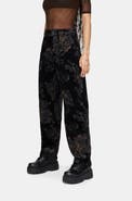 Disturbia Fleur Printed Cord Barrel Leg Trouser