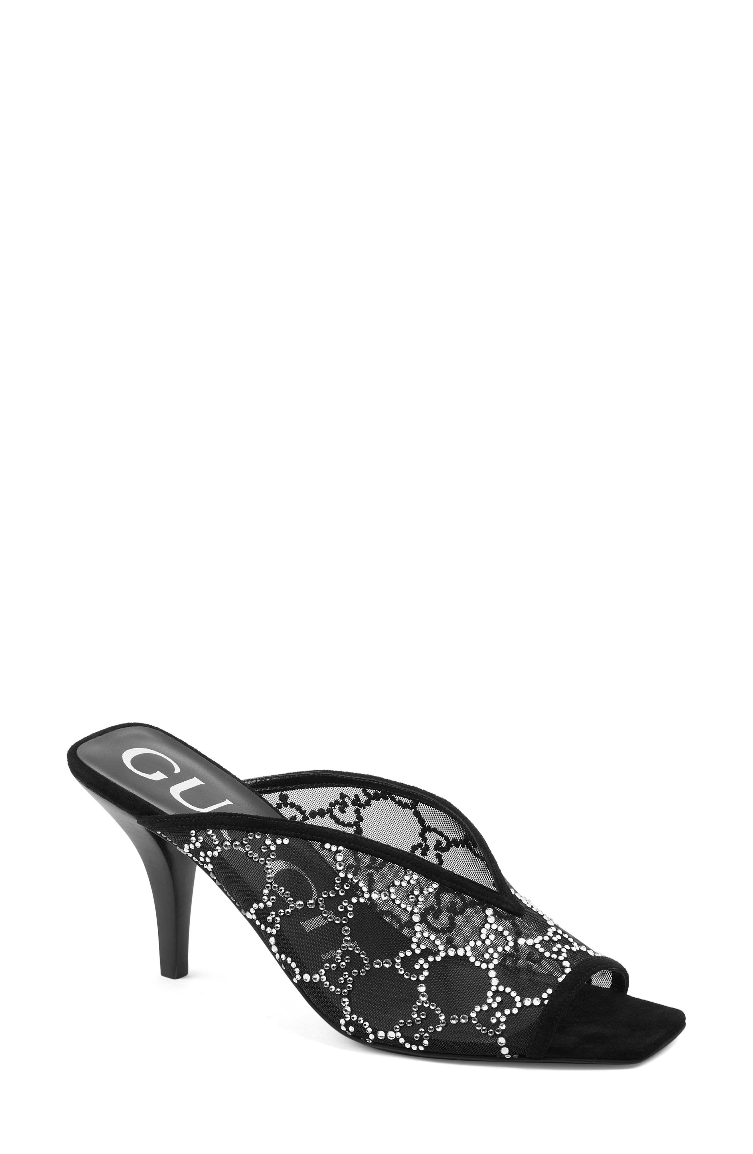 Gucci Tom GG Crystal Mesh Slide Sandal, Main, color, 
