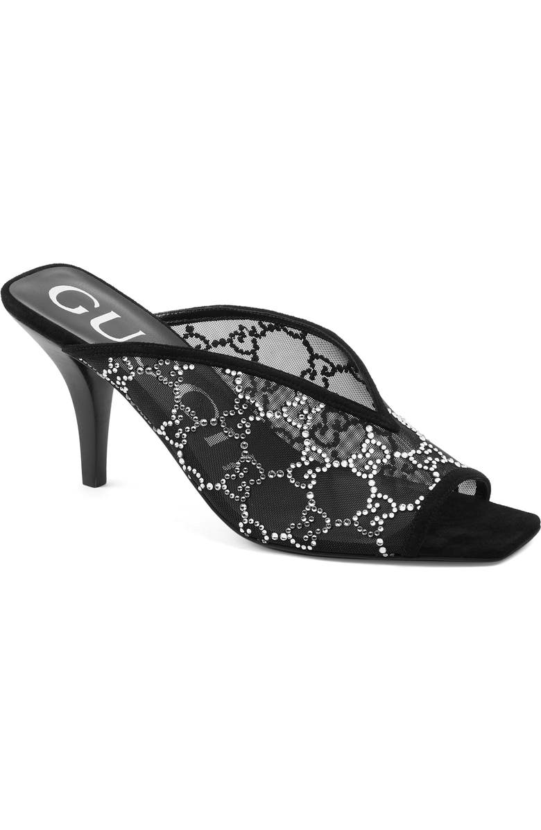 Gucci Tom GG Crystal Mesh Slide Sandal, Main, color,