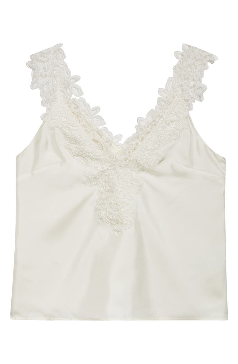 Róhe Lace Trim Silk Tank, Alternate, color, 