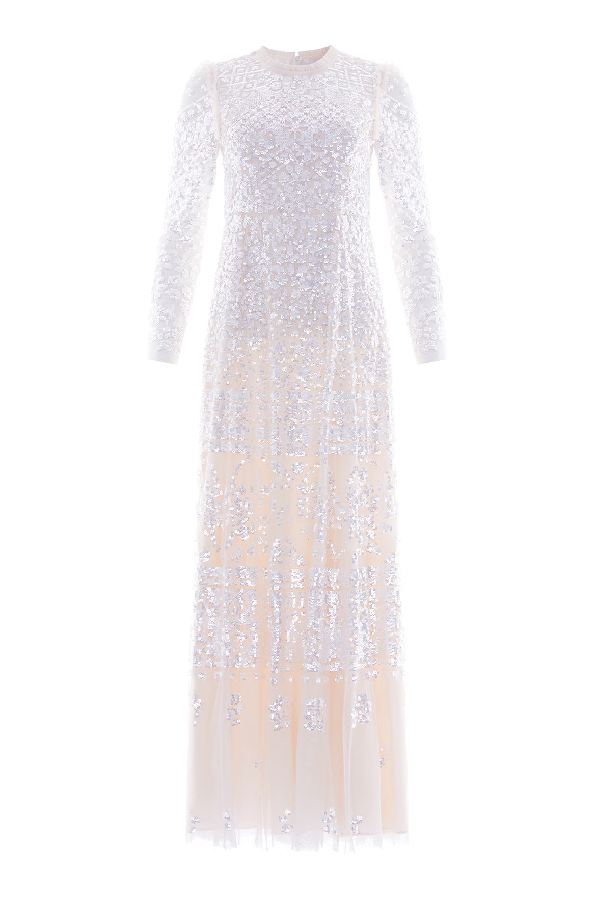 Needle & Thread Aurora Long Sleeve Round Neck Gown (Women) | Nordstrom