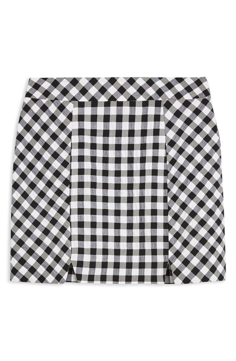 Topshop Gingham Miniskirt, Alternate, color, 