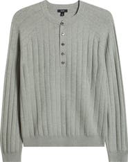 Reiss Andres Ribbed Henley Sweater