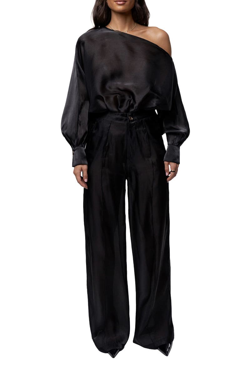 Resort Glow Organza Pants, Alternate, color, Black