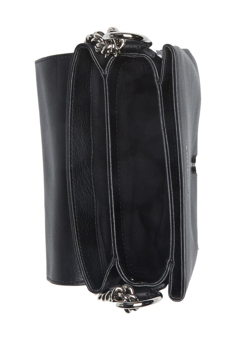 McQueen Biker Twin Skull Small Leather Satchel, Alternate, color, 