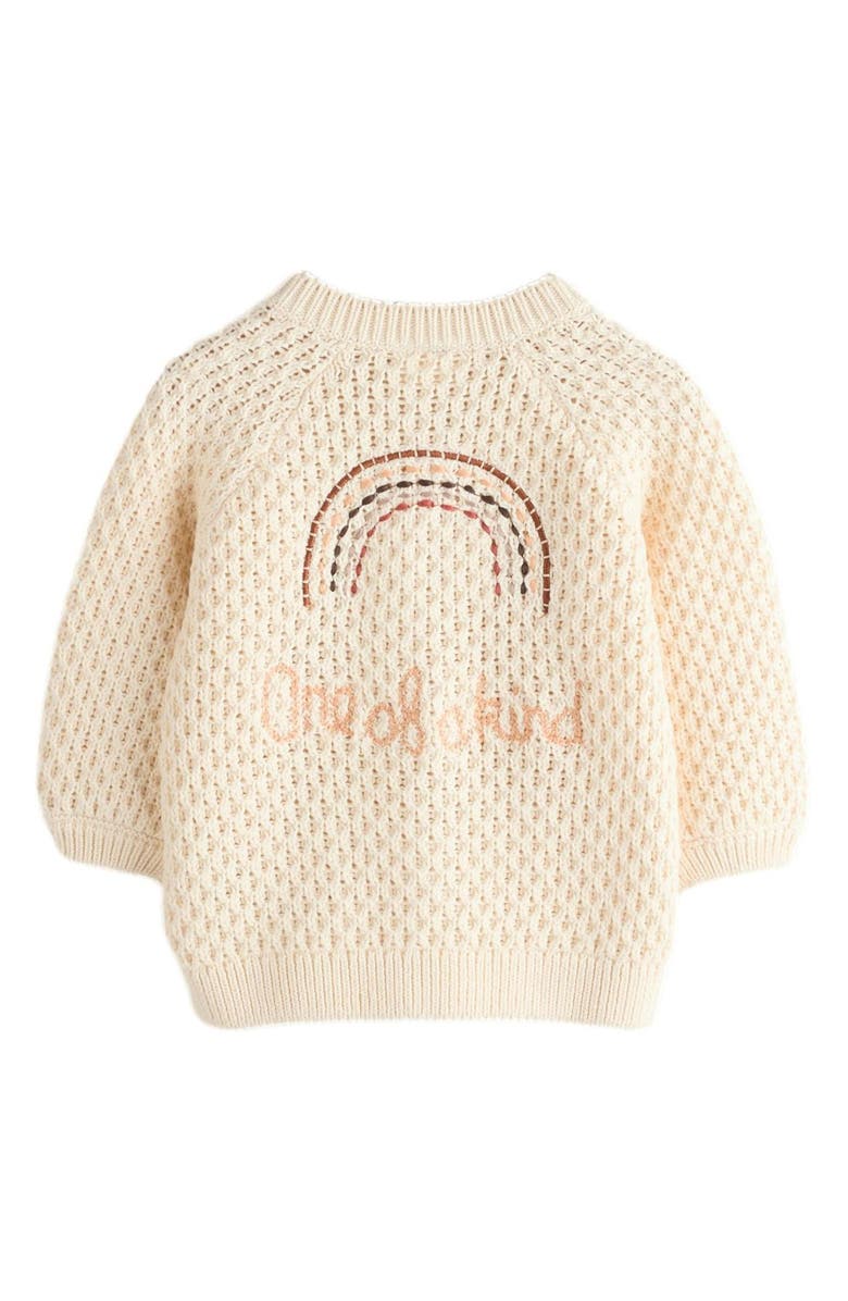 NEXT Rainbow Slogan Cardigan, Alternate, color, Neutral