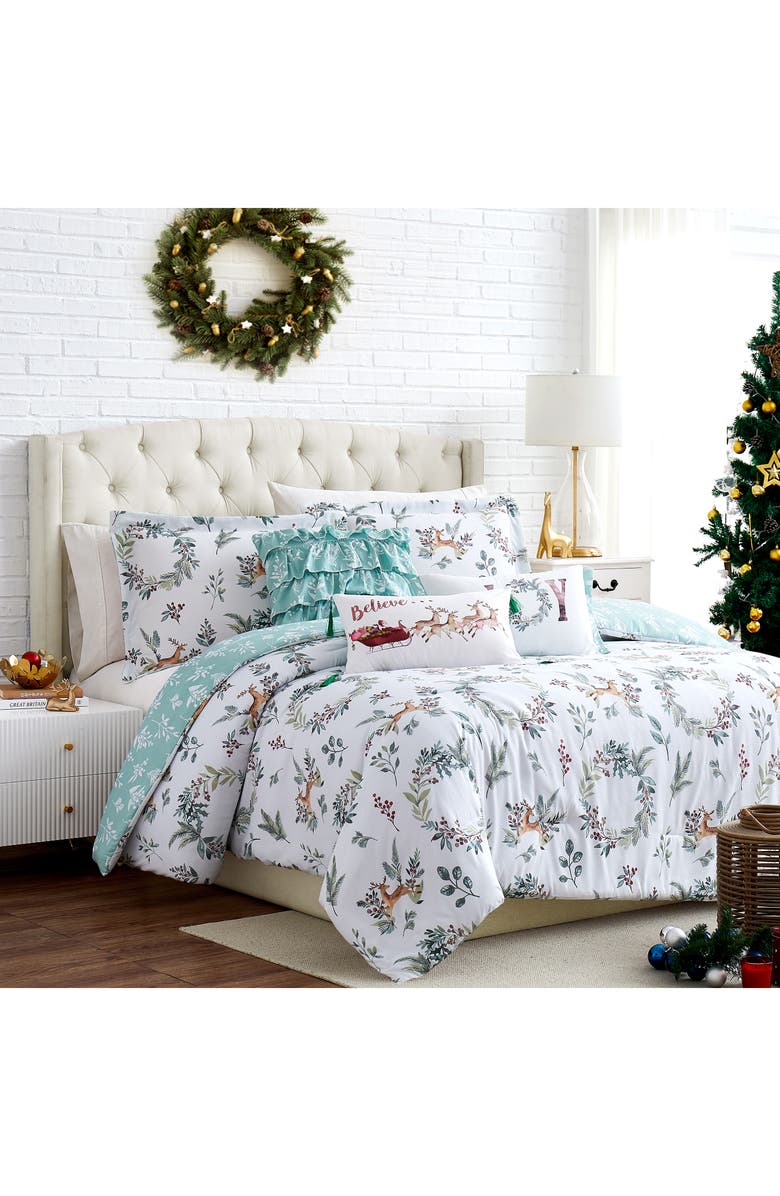 SOUTHSHORE FINE LINENS Happy Holidays Comforter Set, Alternate, color, Happy Holidays
