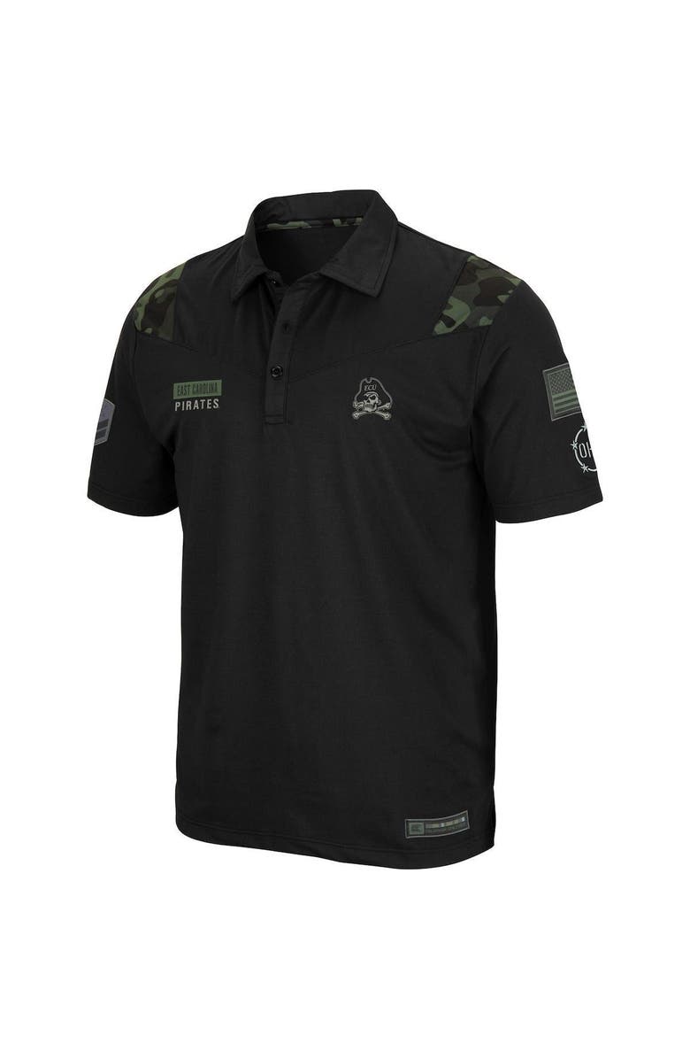 COLOSSEUM Men's Colosseum Black ECU Pirates OHT Military Appreciation Sierra Polo, Alternate, color, 