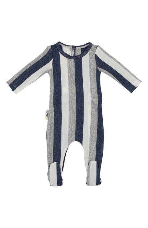 Stripe Stretch Cotton Terry Footie (Baby)