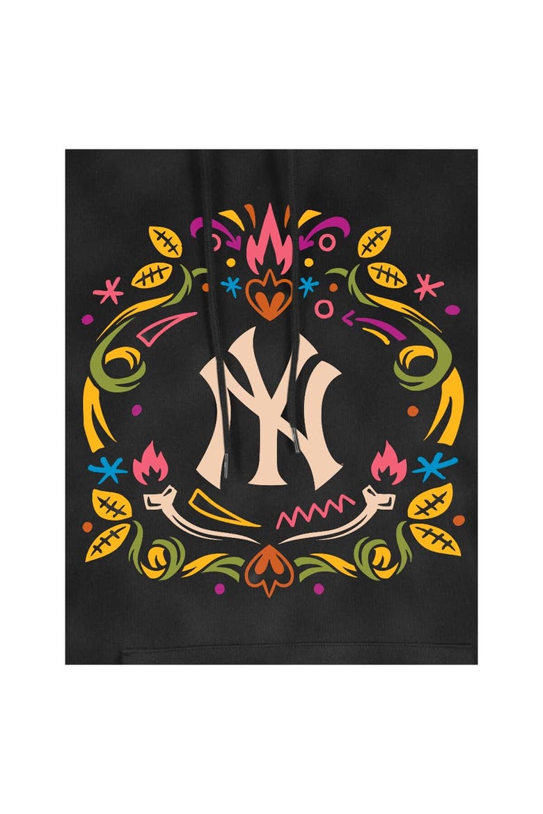 Women's New Era Black New York Yankees Día de Muertos Mineral Wash Hoodie Sweatshirt, Alternate, color, Black