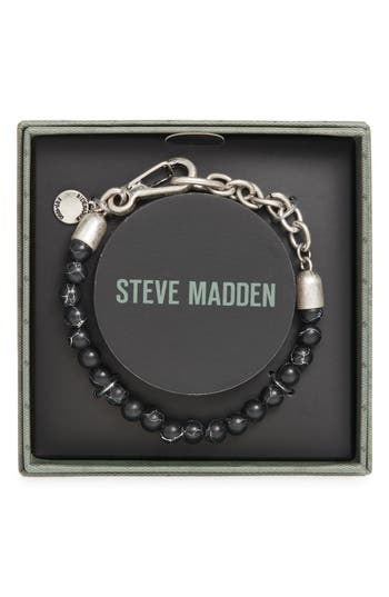 Steve Madden 6mm Beaded Bracelet In Black