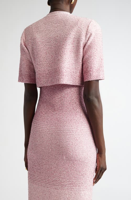 St John Degrade Stripe Sequin Knit Jacket In Camellia