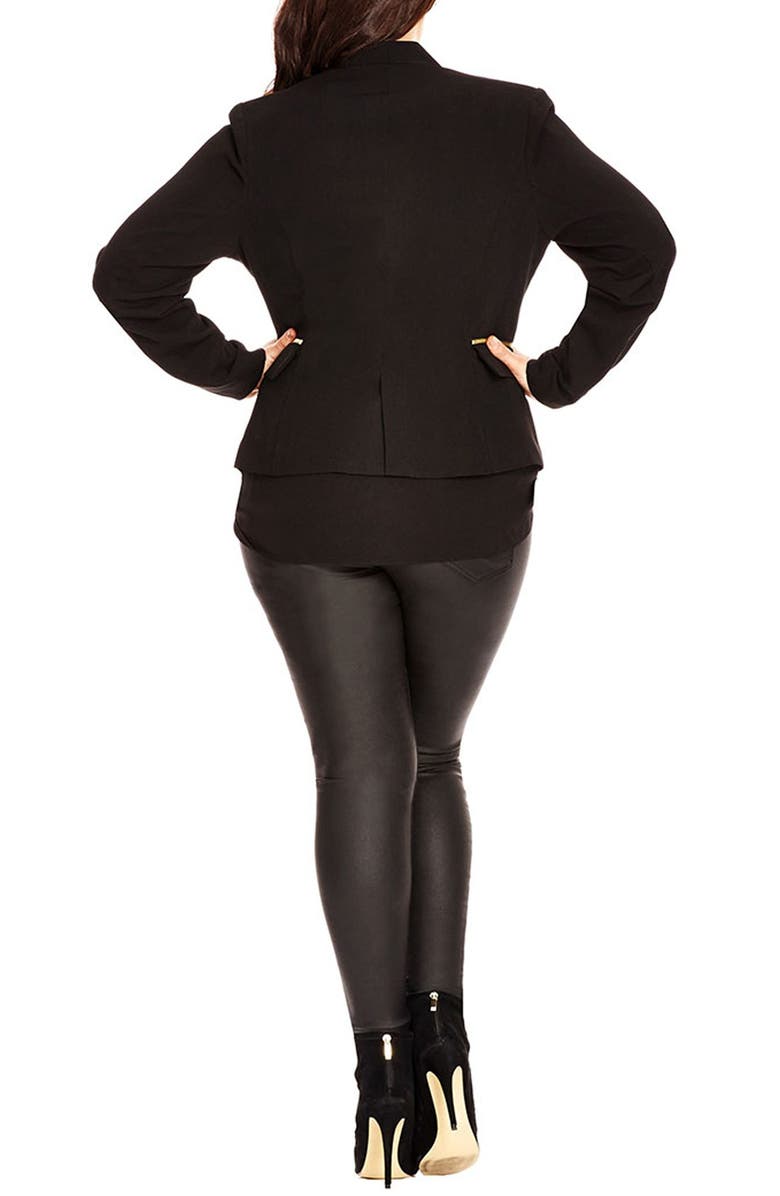 City Chic Zip Waist Blazer, Alternate, color, 