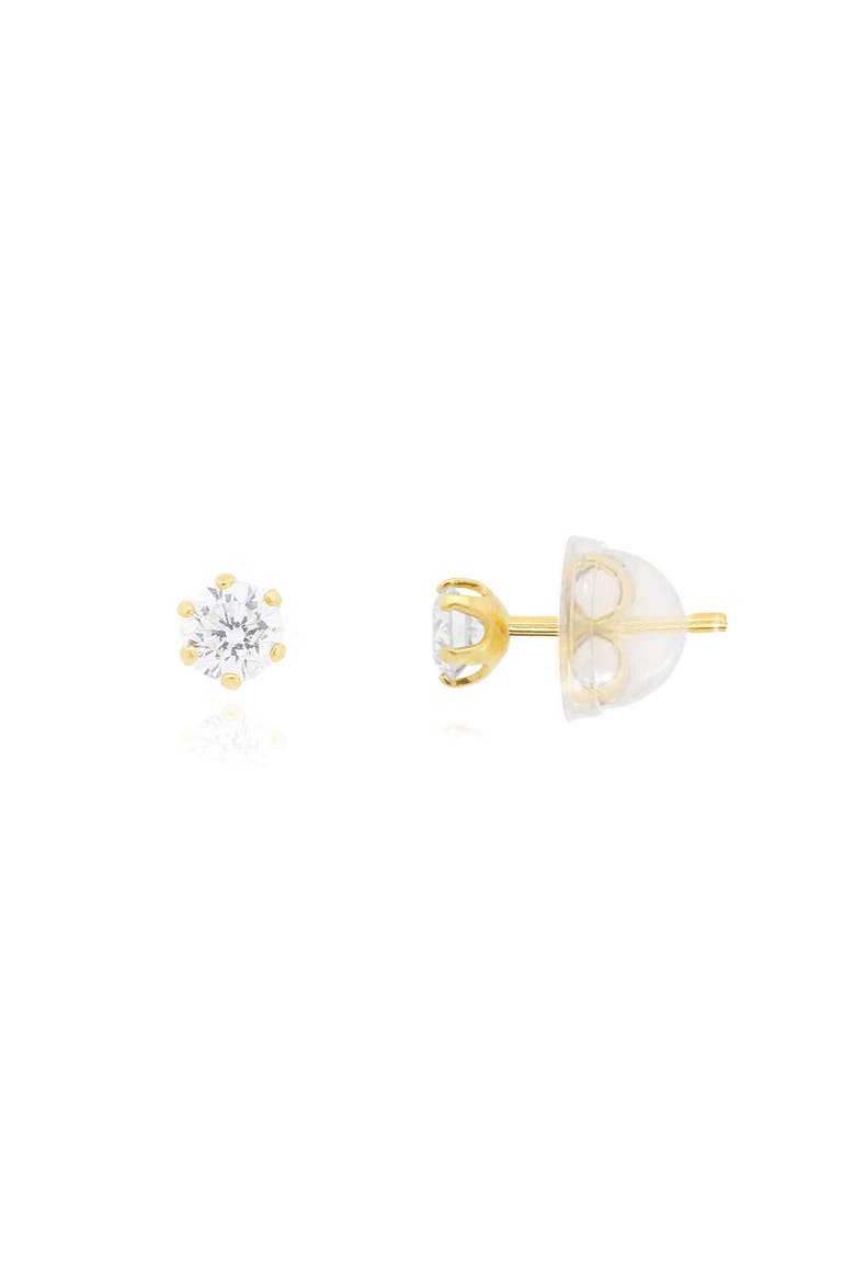 Round Diamond Stud Earrings, Main, color, Yellow Gold